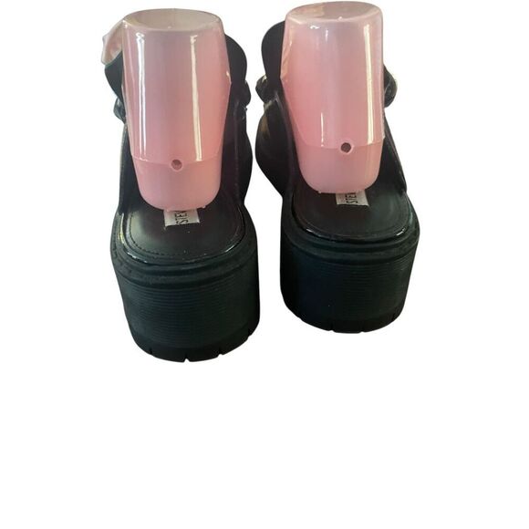 Steve Madden Black with Gold Chain Chunky Platform Loafers Shoes Women's Sz 11 - Picture 6 of 9